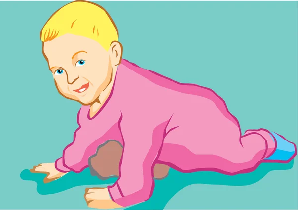 Baby Crawling — Stock Vector