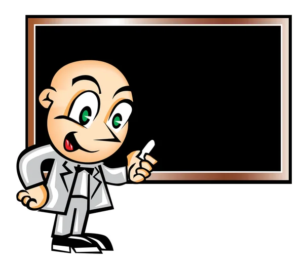 Teacher and Chalk Board — Stock Vector