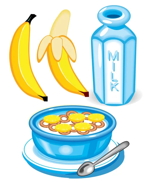 Banana and Cereal — Stock Vector