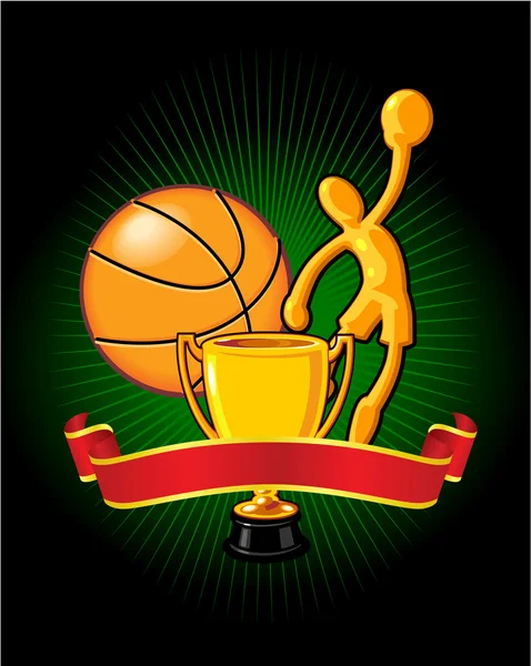 Basket trophy banner — Stock vektor