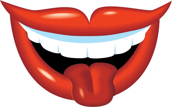 Boca y lengua sonrientes — Archivo Imágenes Vectoriales