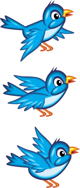 Niebieski ptak sekwencji animacji — Wektor stockowy