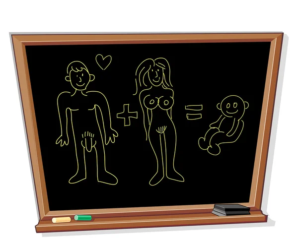 Chalk Board Sex Education — Stock Vector