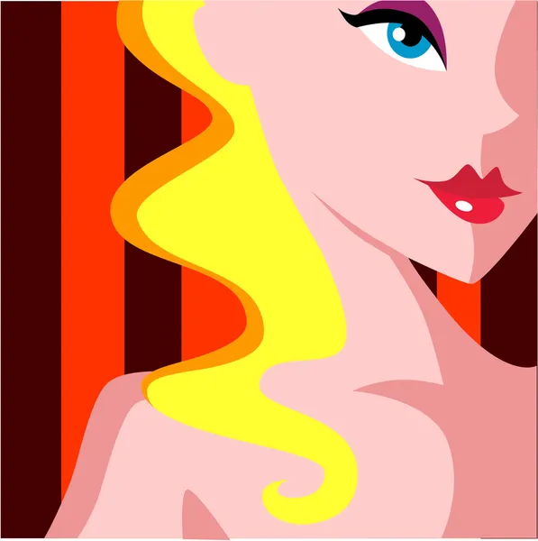 Мультфильм о девушке-блондинке — стоковый вектор