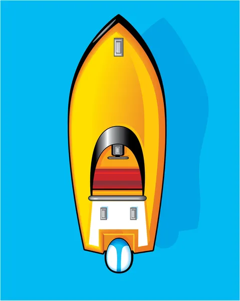 Speedboat Vue aérienne — Image vectorielle