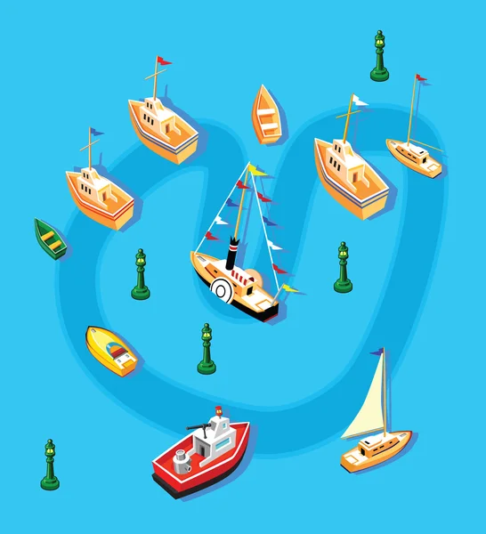 Icone della barca — Vettoriale Stock