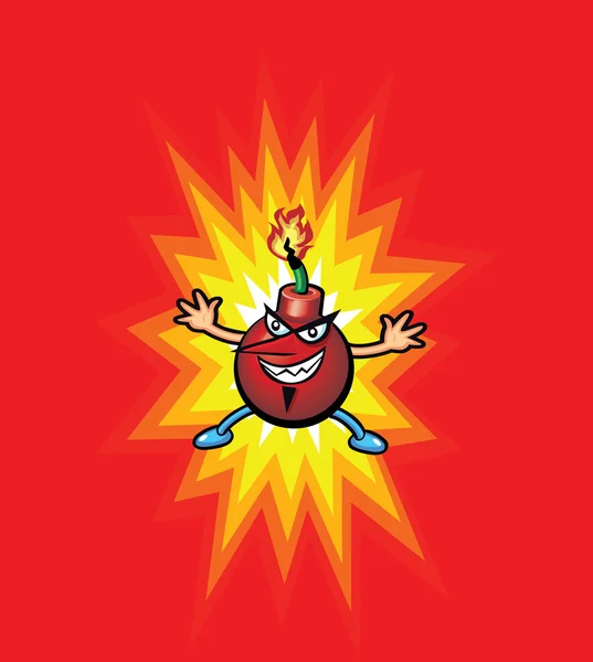 Cherry bomb karikatür — Stok Vektör