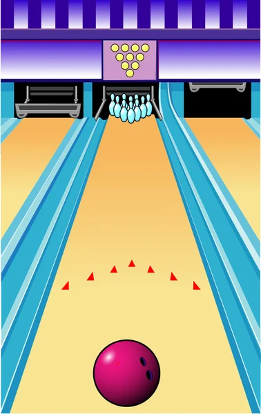 Bowling Alley — Stock Vector