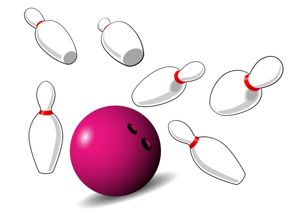 Frappe de balle de bowling — Image vectorielle