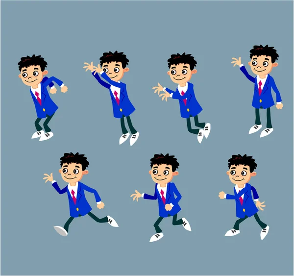 Boy Running Cartoon Character — Stock Vector