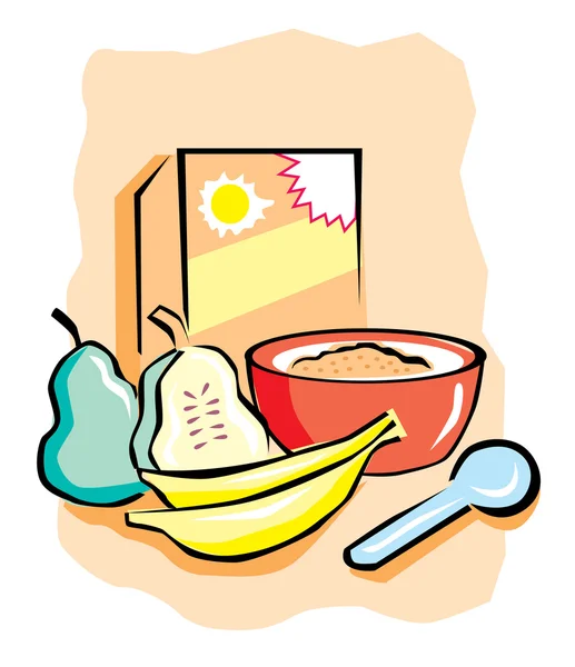 Cereal Bowl with Fruit — Stock Vector