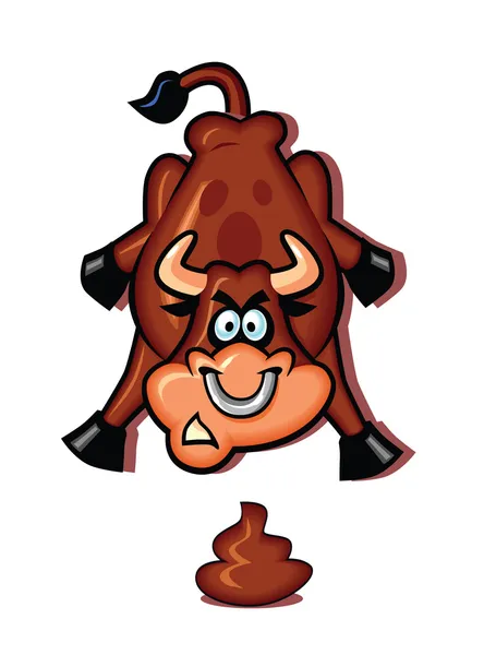 Dessin animé Bull Merde — Image vectorielle