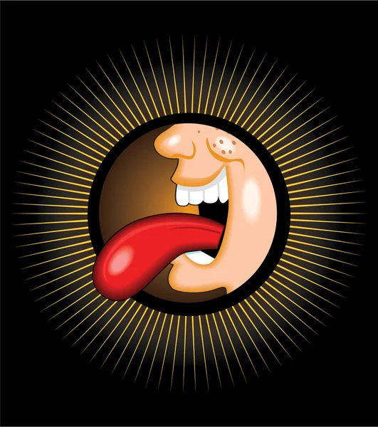 Lachende mond en tong — Stockvector