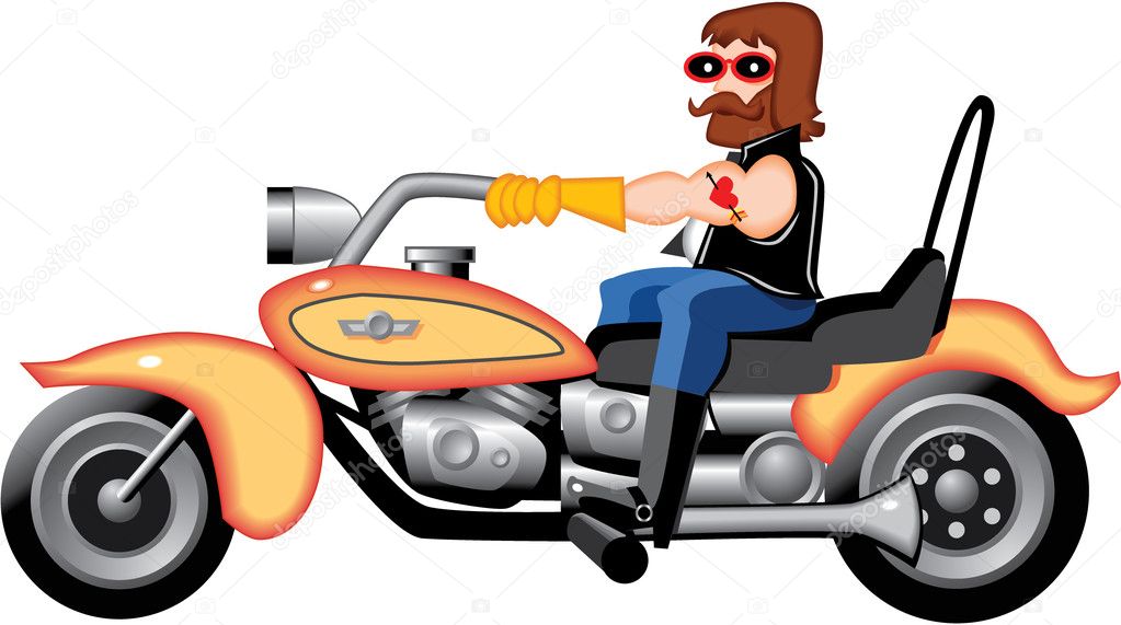 Motorcycle Man Cartoon