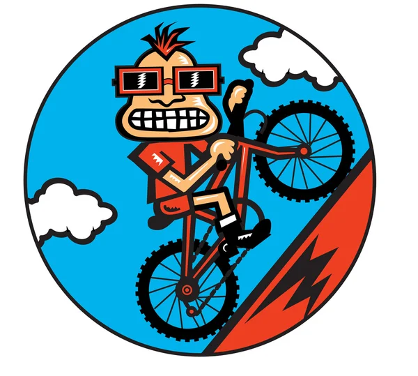 Χαρακτήρα ποδήλατο βουνού — Διανυσματικό Αρχείο