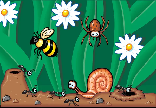 Insektenkarikaturen — Stockvektor