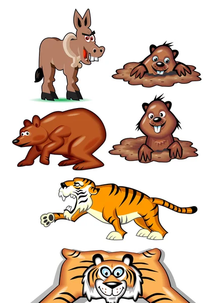 Животных мультфильм иконки — стоковый вектор