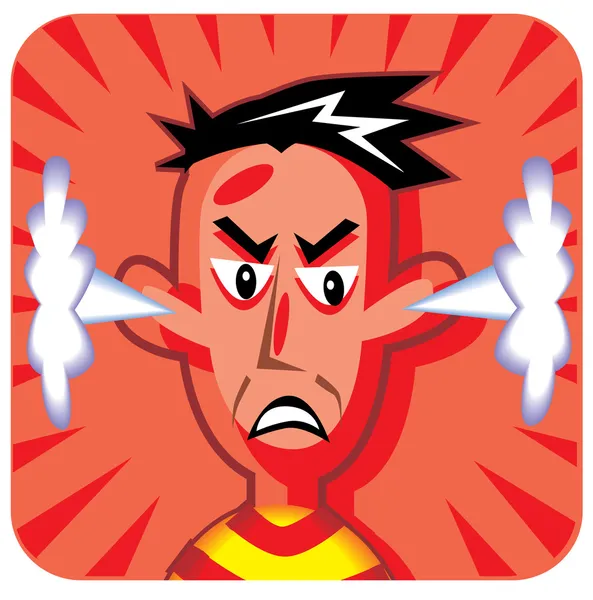 怒っているキッドの漫画 — ストックベクタ