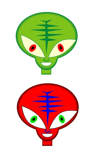 Iconos de dibujos animados alienígenas — Vector de stock