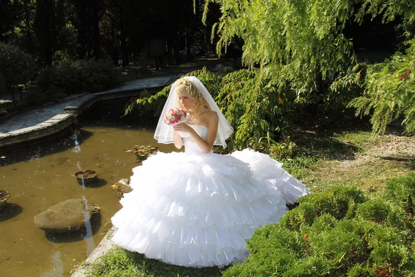 stock image Woman in wedding dress