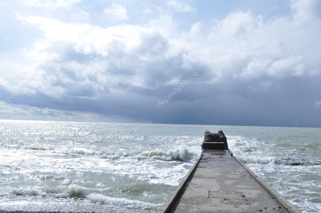 Overcast mystical Black Sea