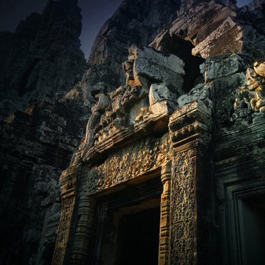 Bayon at sunset, Cambodia clipart