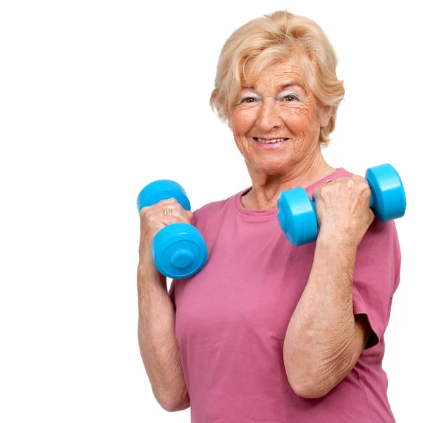 Mujer mayor haciendo ejercicio . —  Fotos de Stock