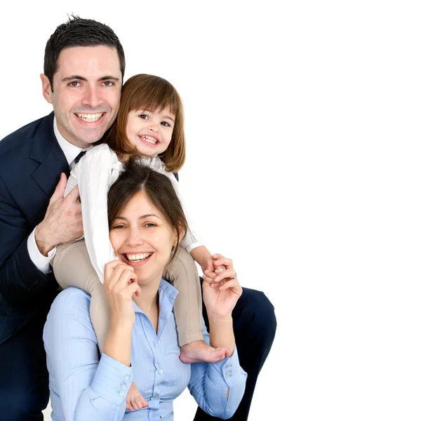 Happy young couple with their daughter — Stock Photo, Image
