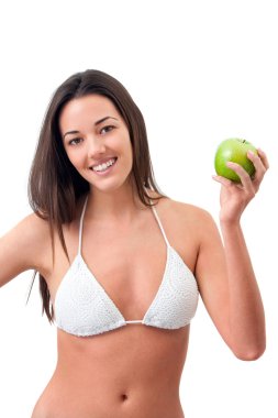 Young woman with apple. clipart