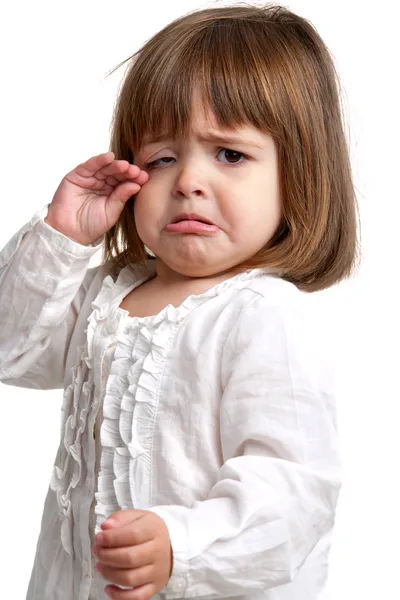 Unhappy little girl crying — Stock Photo, Image