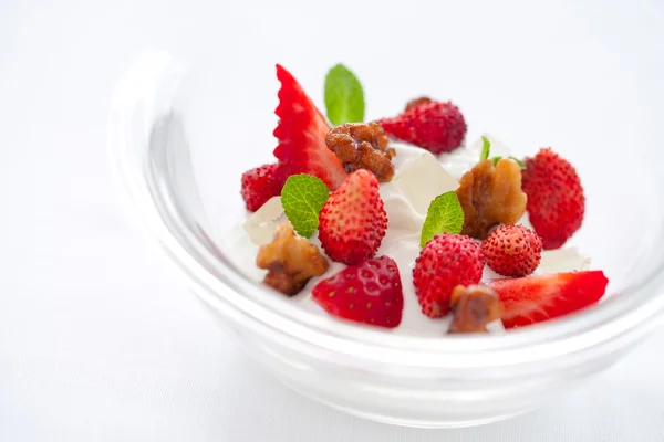 Zamyka deser jogurt — Zdjęcie stockowe