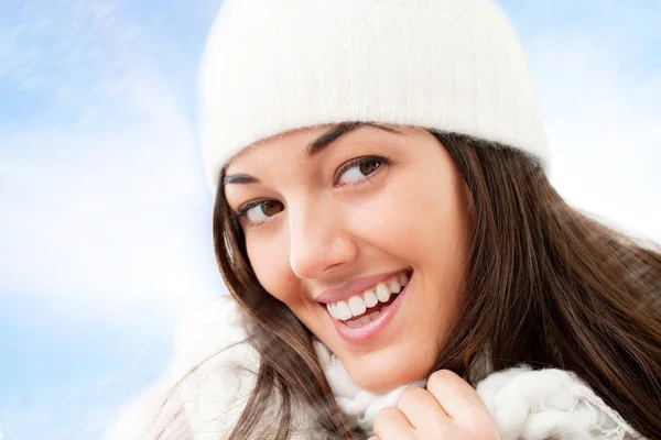 Close up Portrait of winter girl. — Stock Photo, Image