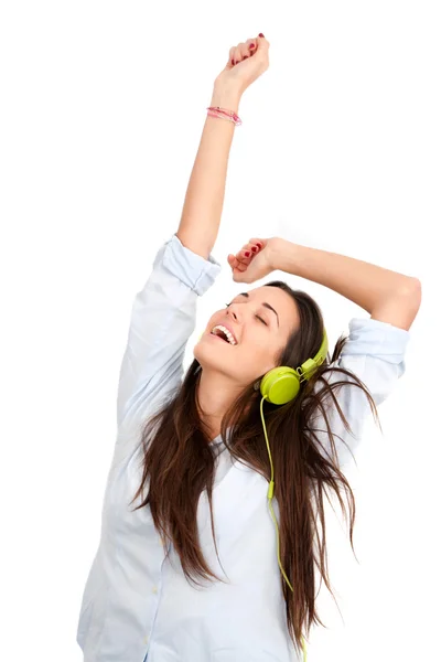 In the rhythm with headphones. — Stock Photo, Image