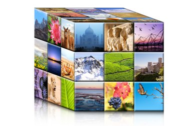 Concept travel cube. clipart