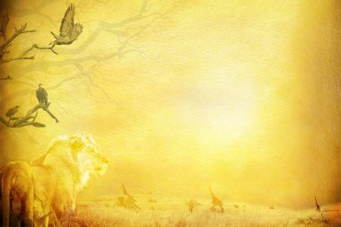 Out of Africa grunge background. clipart