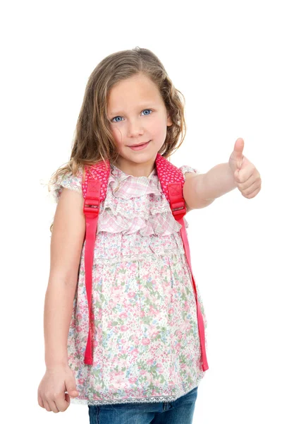 Young student showing thumbs up. — Stock Photo, Image