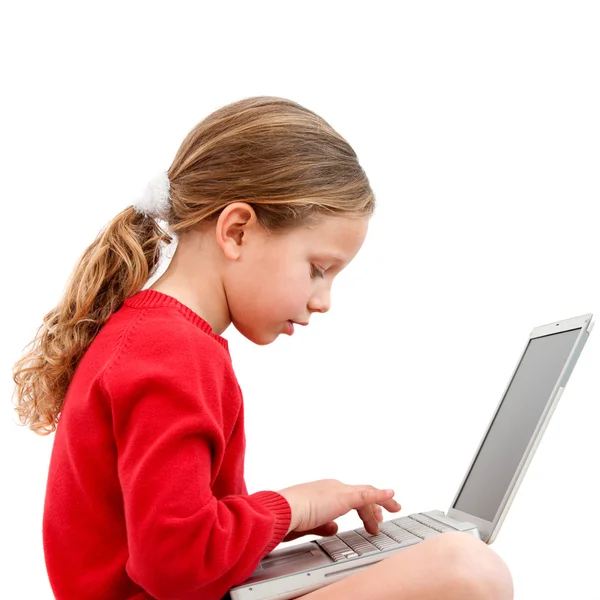 Junge Studentin mit Laptop. — Stockfoto
