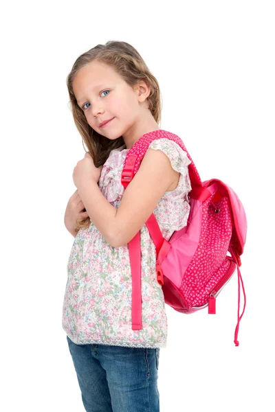 Giovane studente con borsa della scuola . — Foto Stock