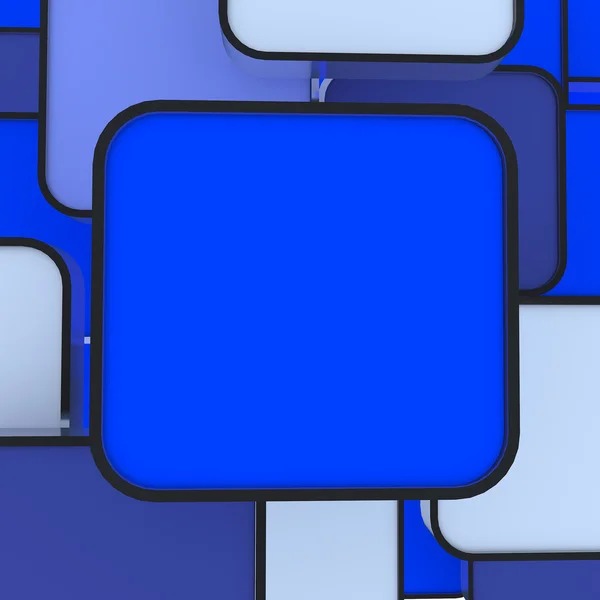 Caja azul abstracta en blanco — Foto de Stock