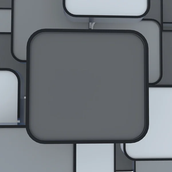 Caja gris abstracta en blanco — Foto de Stock