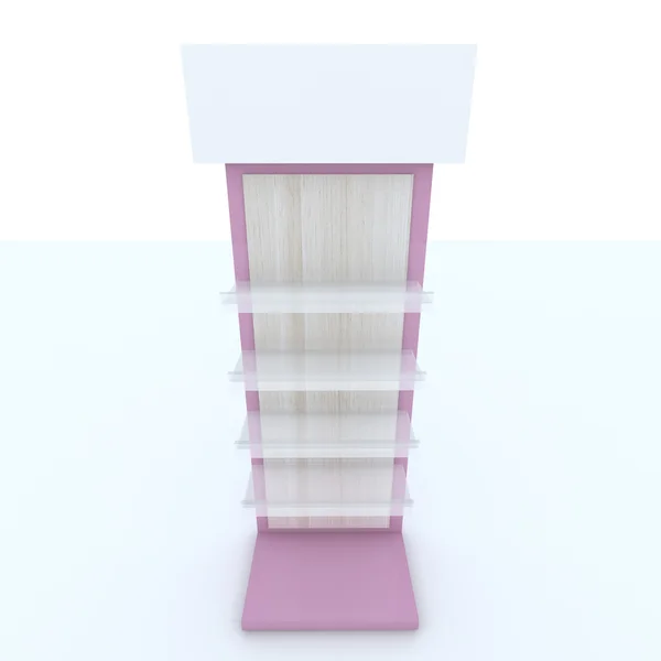 Pink shelf design on white background — Stock Photo, Image