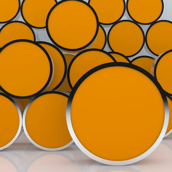 3D blank abstrakt oransje avrundet boksskjerm – stockfoto