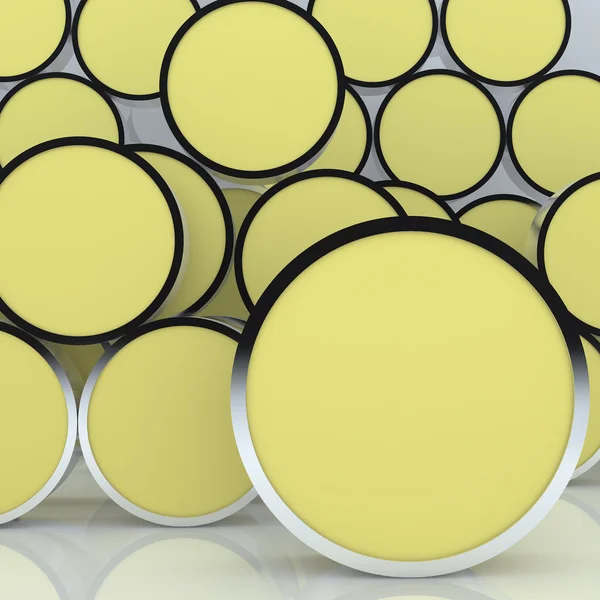 Exibição de caixa arredondada amarela abstrata em branco 3D — Fotografia de Stock