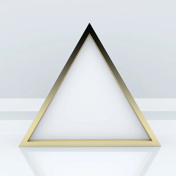 3D caja de triángulo blanco abstracto en blanco — Foto de Stock