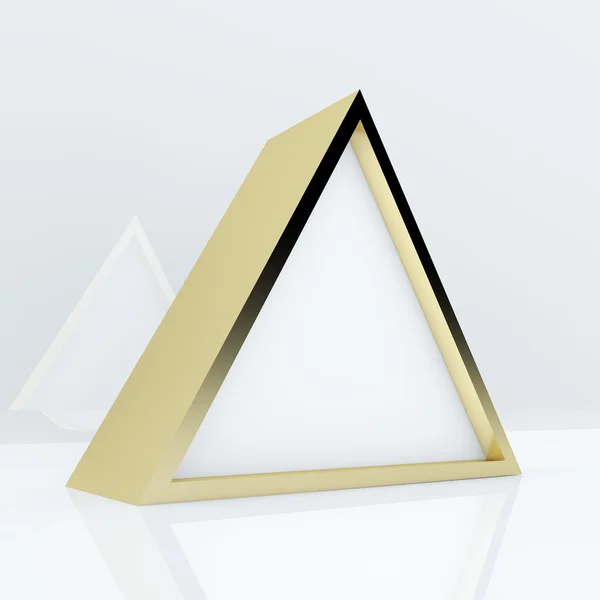 Caixa triangular branca abstrata em branco 3D — Fotografia de Stock