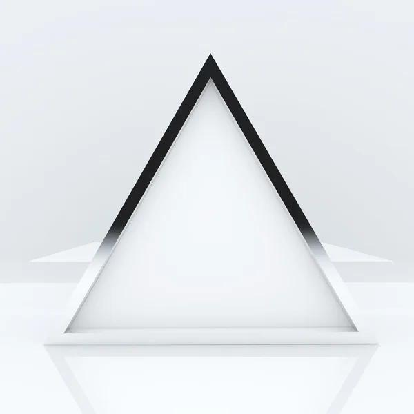 stock image 3D blank abstract white triangle box display