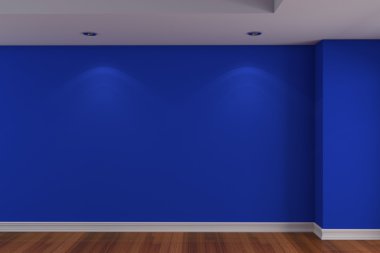 boş oda mavi renkli duvar