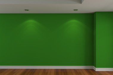 boş oda yeşil renkli duvar