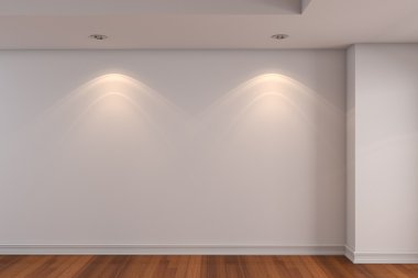 Empty room white color wall clipart