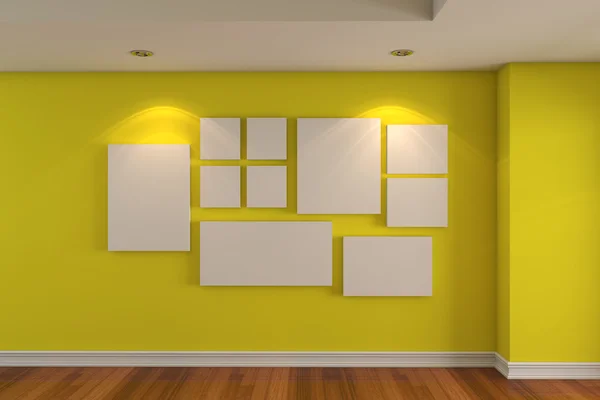 Galleri bilden på den gula väggen — Stockfoto